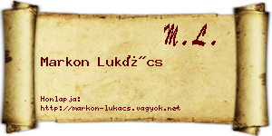 Markon Lukács névjegykártya